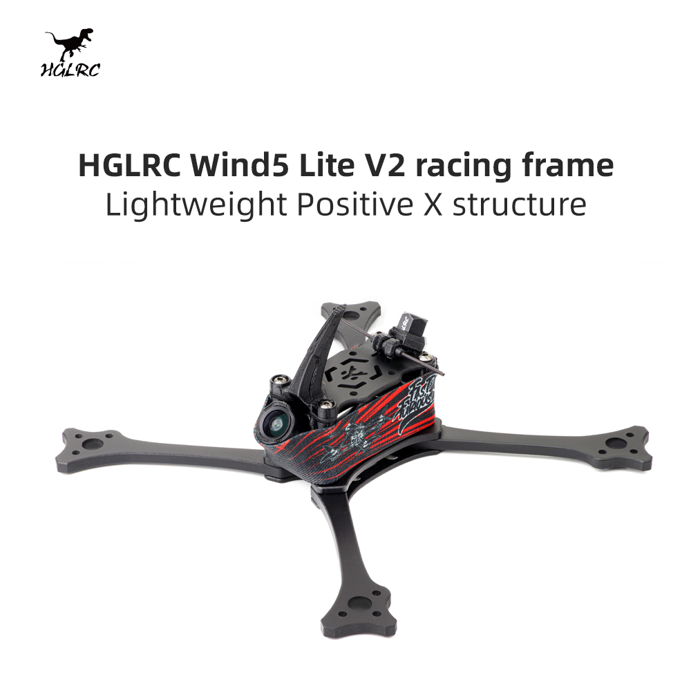 HGLRC-Wind5-Lite-V2-195mm-Radstand-5-Zoll-Rahmen-Kit-fuumlr-RC-FPV-Renn-Drohne-2022851-1